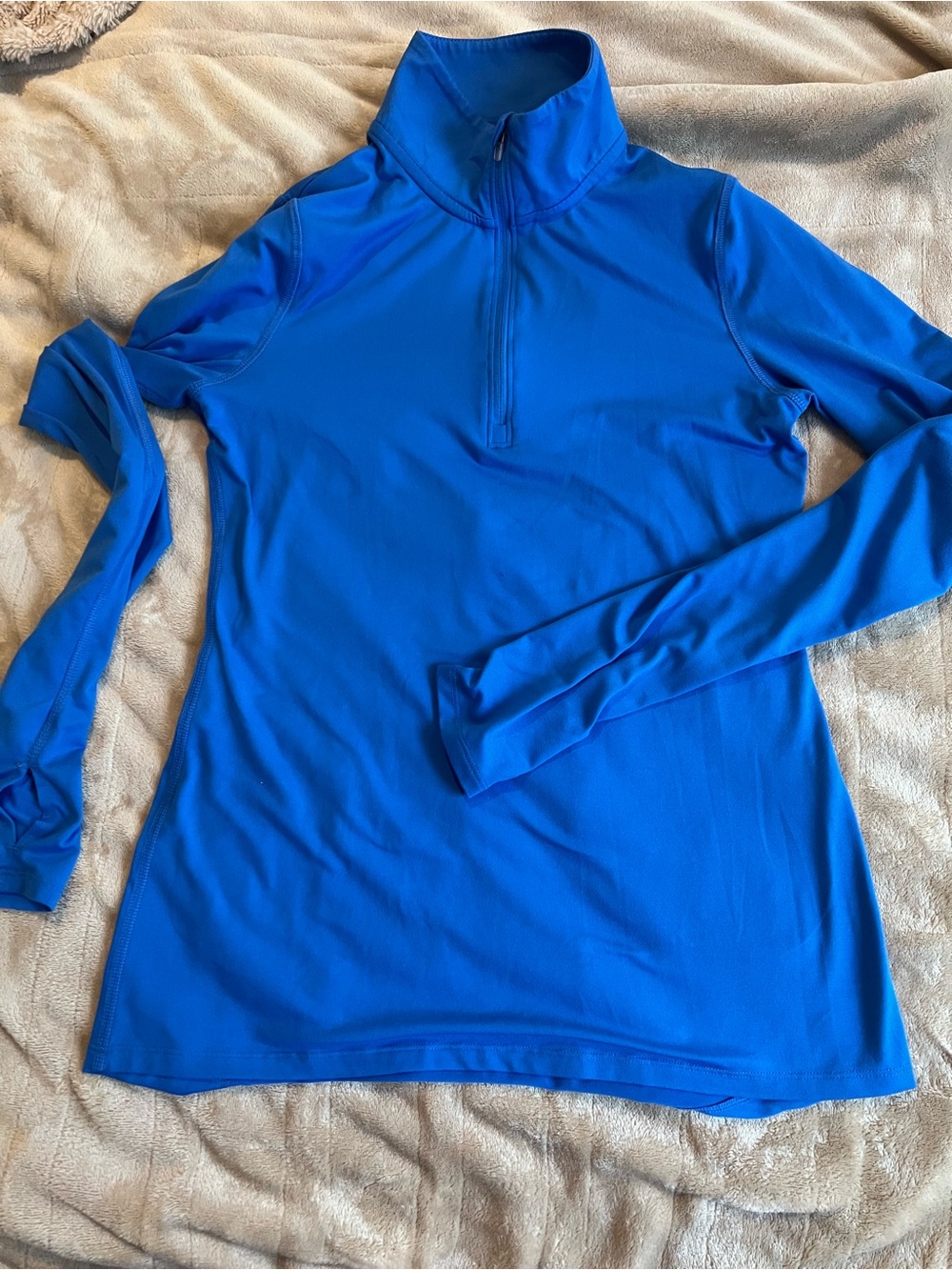 Champion Women’s Long Sleeve Quarter Zip Shirt Royal Blue XS